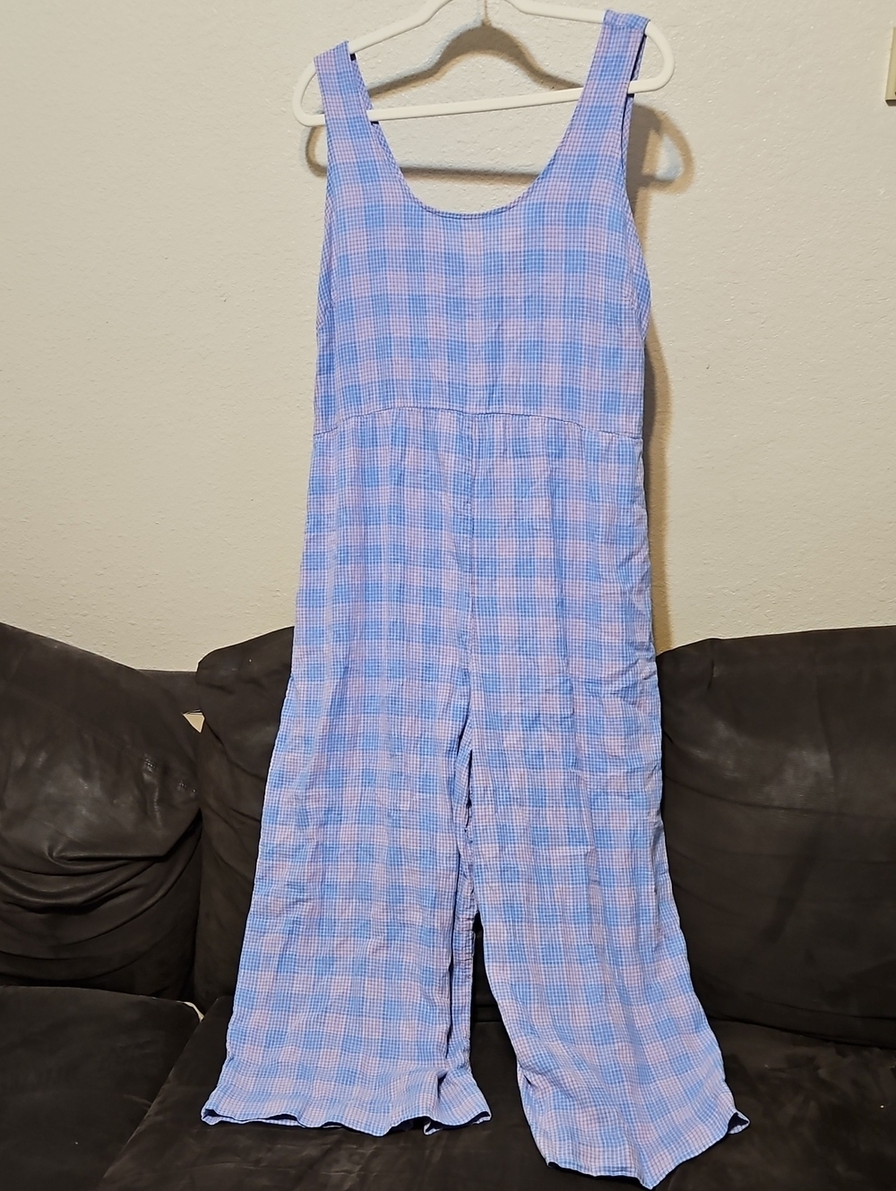 Patagonia Lavender and Light Pink Checked Jumpsuit